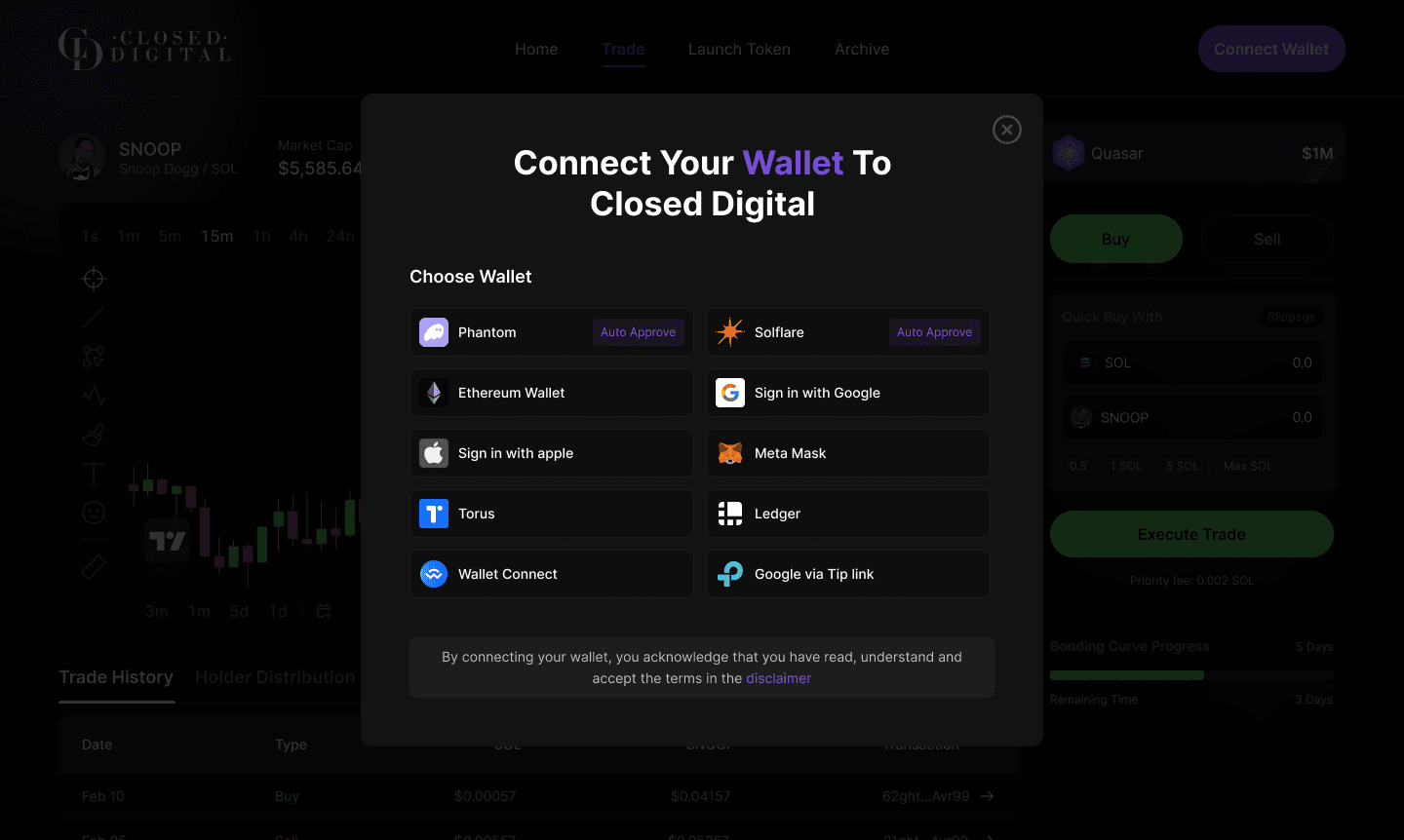 CryptoLand Homepage