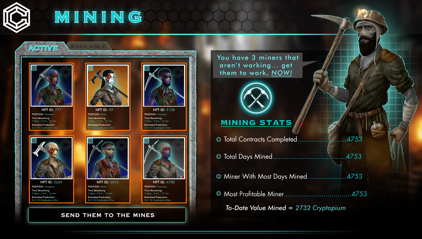 CryptoLand Gaming Interface