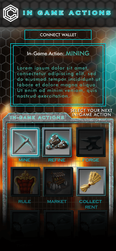 CryptoLand Mobile - Game Dashboard